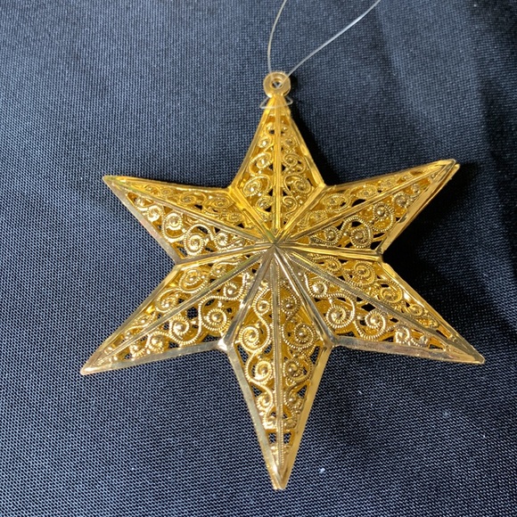 SET OF 9 VTG gold tone metal filagree ECKARTINA Christmas ornaments West Germany - Picture 6 of 17